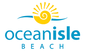 Ocean Isle Beach logo with stylized sun and wave design, possibly related to home builder services in the area.